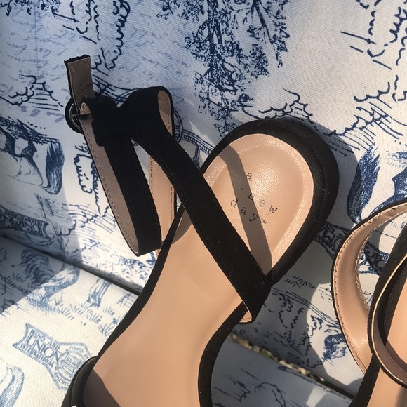 A new day suede sandals black open toe size 10 - Picture 3 of 8